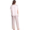 Ekouaer Pajamas for Women Set Silky Satin 2 Piece Lounge Sets with Pockets(Pink Stripes)