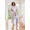 Ekouaer Pajamas for Women Set Silky Satin 2 Piece Lounge Sets with Pockets(Purple Striped)