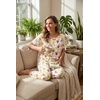 Ekouaer Pajamas for Women Set Silky Satin 2 Piece Lounge Sets with Pockets(Tropical Fruit)