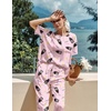 Ekouaer Pajamas for Women Set Silky Satin 2 Piece Lounge Sets with Pockets(Wine Glass)