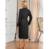 Ekouaer Robe for Women Long Knit Kimono Bathrobe Soft Lightweight Sleepwear(Black)