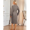Ekouaer Robe for Women Long Knit Kimono Bathrobe Soft Lightweight Sleepwear(Coffee Brown)