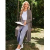 Ekouaer Robe for Women Long Knit Kimono Bathrobe Soft Lightweight Sleepwear(Coffee Brown)