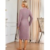 Ekouaer Robe for Women Long Knit Kimono Bathrobe Soft Lightweight Sleepwear(Dusty Rose)