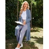 Ekouaer Robe for Women Long Knit Kimono Bathrobe Soft Lightweight Sleepwear(Hazy Blue)