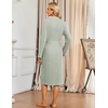Ekouaer Robe for Women Long Knit Kimono Bathrobe Soft Lightweight Sleepwear(Light Green)