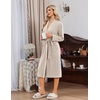 Ekouaer Robe for Women Long Knit Kimono Bathrobe Soft Lightweight Sleepwear(Oatmeal)