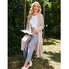 Ekouaer Robe for Women Long Knit Kimono Bathrobe Soft Lightweight Sleepwear(Oatmeal)