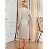 Ekouaer Robe for Women Long Knit Kimono Bathrobe Soft Lightweight Sleepwear(Oatmeal)