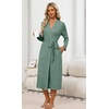Ekouaer Robes for Women Lightweight Long Bathrobe Soft Knit Bath Robe S-2XL(Bright Green)
