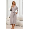 Ekouaer Robes for Women Lightweight Long Bathrobe Soft Knit Bath Robe S-2XL(Khaki)