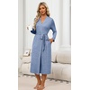 Ekouaer Robes for Women Lightweight Long Bathrobe Soft Knit Bath Robe S-2XL(Light Blue)
