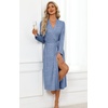 Ekouaer Robes for Women Lightweight Long Bathrobe Soft Knit Bath Robe S-2XL(Light Blue)