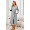 Ekouaer Robes for Women Lightweight Long Bathrobe Soft Knit Bath Robe S-2XL(Light Grey)