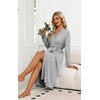 Ekouaer Robes for Women Lightweight Long Bathrobe Soft Knit Bath Robe S-2XL(Light Grey)