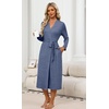 Ekouaer Robes for Women Lightweight Long Bathrobe Soft Knit Bath Robe S-2XL(Navy Blue)