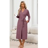 Ekouaer Robes for Women Lightweight Long Bathrobe Soft Knit Bath Robe S-2XL(Wine Red)