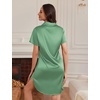 Ekouaer Satin Nightgowns for Women Button Down Silk Short Sleeve Sleepshirt(Muted Green)