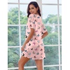 Ekouaer Silk Nightgown for Women Short Sleeve Satin Sleep Shirts(Butterfly Pink)