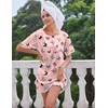Ekouaer Silk Nightgown for Women Short Sleeve Satin Sleep Shirts(Butterfly Pink)