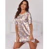 Ekouaer Silk Nightgown for Women Short Sleeve Satin Sleep Shirts(Butterfly Teddy)
