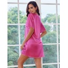 Ekouaer Silk Nightgown for Women Short Sleeve Satin Sleep Shirts(Rose Red)