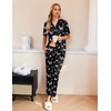 Ekouaer Silk Pajamas for Womens Set 2 Piece Fall Pjs Button Down Sleepwear(Black Butterfly)