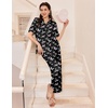 Ekouaer Silk Pajamas for Womens Set 2 Piece Fall Pjs Button Down Sleepwear(Black Butterfly)