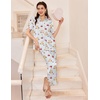 Ekouaer Silk Pajamas for Womens Set 2 Piece Fall Pjs Button Down Sleepwear(Blue Striped Teddy)