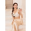 Ekouaer Silk Pajamas for Womens Set 2 Piece Fall Pjs Button Down Sleepwear(Champagne)