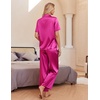 Ekouaer Silk Pajamas for Womens Set 2 Piece Fall Pjs Button Down Sleepwear(Hot Pink)