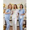 Ekouaer Silk Pajamas for Womens Set 2 Piece Fall Pjs Button Down Sleepwear(Light Blue)