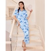 Ekouaer Silk Pajamas for Womens Set 2 Piece Fall Pjs Button Down Sleepwear(Light Blue-bow)