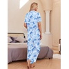 Ekouaer Silk Pajamas for Womens Set 2 Piece Fall Pjs Button Down Sleepwear(Light Blue-bow)