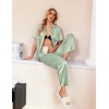 Ekouaer Silk Pajamas for Womens Set 2 Piece Fall Pjs Button Down Sleepwear(Light Green)
