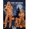 Ekouaer Silk Pajamas for Womens Set 2 Piece Fall Pjs Button Down Sleepwear(Orange-halloween)