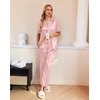 Ekouaer Silk Pajamas for Womens Set 2 Piece Fall Pjs Button Down Sleepwear(Pink)