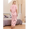 Ekouaer Silk Pajamas for Womens Set 2 Piece Fall Pjs Button Down Sleepwear(Pink)