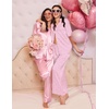 Ekouaer Silk Pajamas for Womens Set 2 Piece Fall Pjs Button Down Sleepwear(Pink Stripe-heart)