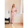 Ekouaer Silk Pajamas for Womens Set 2 Piece Fall Pjs Button Down Sleepwear(Pink-flower)