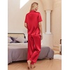 Ekouaer Silk Pajamas for Womens Set 2 Piece Fall Pjs Button Down Sleepwear(Red)