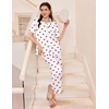 Ekouaer Silk Pajamas for Womens Set 2 Piece Fall Pjs Button Down Sleepwear(Red Heart)