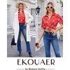 Ekouaer Silk Pajamas for Womens Set 2 Piece Fall Pjs Button Down Sleepwear(Red-christmas)