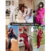 Ekouaer Silk Pajamas for Womens Set 2 Piece Fall Pjs Button Down Sleepwear(Red-christmas)