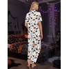 Ekouaer Silk Pajamas for Womens Set 2 Piece Fall Pjs Button Down Sleepwear(White-halloween)