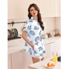 Ekouaer Women Lace Satin Pajama Set Button Down Silk Pjs Shorts Set XS-XXL(Blue Hydrangea)