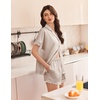 Ekouaer Women Lace Satin Pajama Set Button Down Silk Pjs Shorts Set XS-XXL(Champagne)