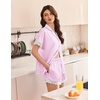Ekouaer Women Lace Satin Pajama Set Button Down Silk Pjs Shorts Set XS-XXL(Pink)