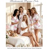 Ekouaer Women Lace Satin Pajama Set Button Down Silk Pjs Shorts Set XS-XXL(Pink Hydrangea)