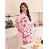 Ekouaer Women Lace Satin Pajama Set Button Down Silk Pjs Shorts Set XS-XXL(Red Bow)